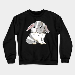 Grey and White Rabbit _ Bunniesmee Crewneck Sweatshirt